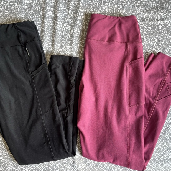 Mondetta Pants - Mondetta Black and Burgundy Leggings Set